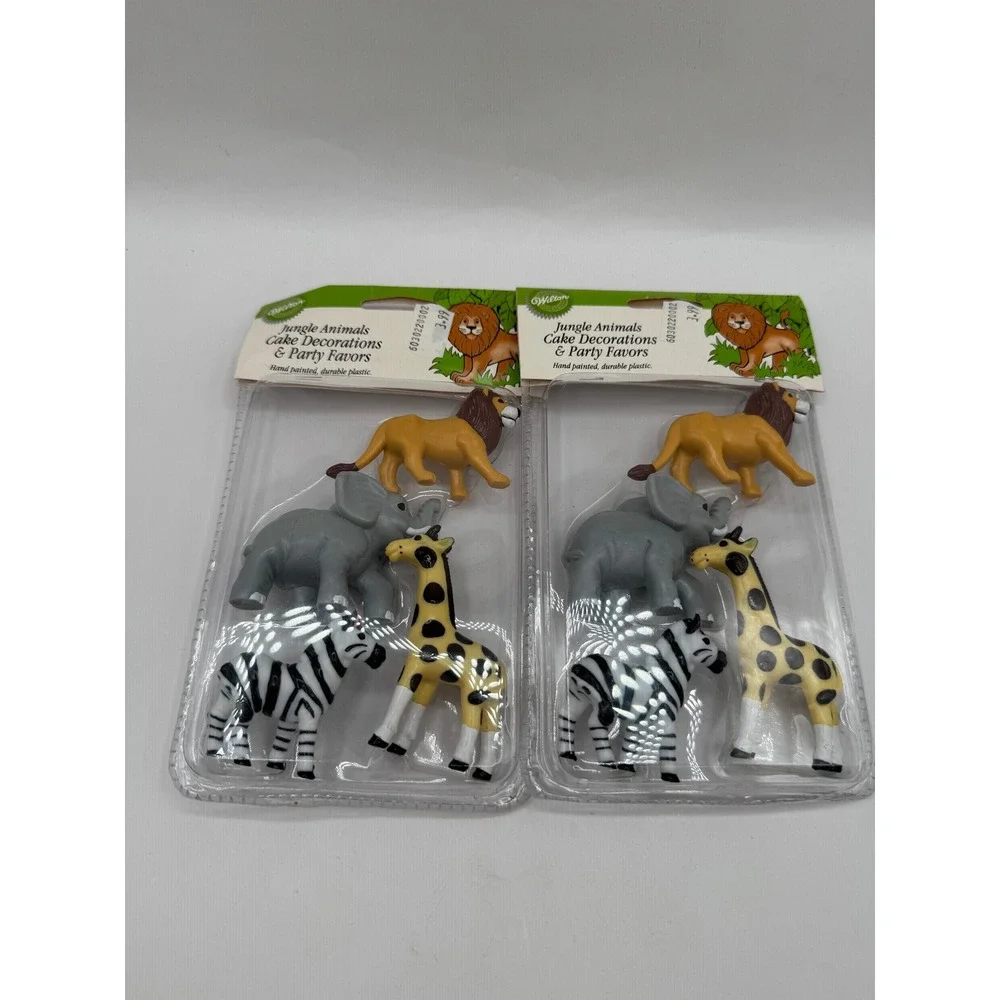 Wilton Jungle Animals Cake Toppers Decor Kids Lot of 2 Vintage 1998 Safari Zoo